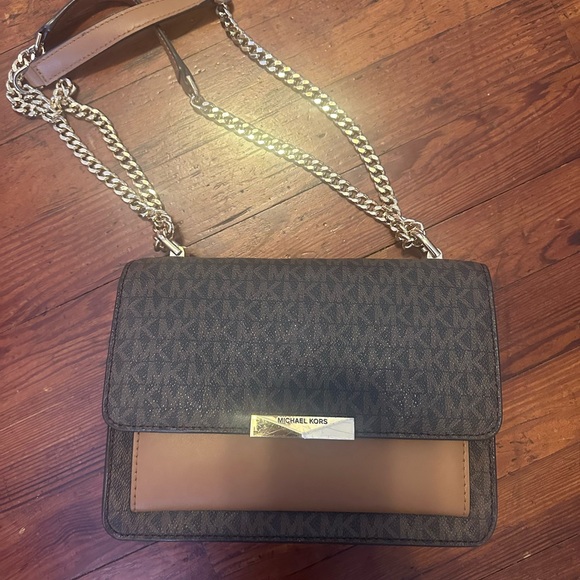 Michael Kors Black and Brown Chain Strap Bag - Picture 1 of 4